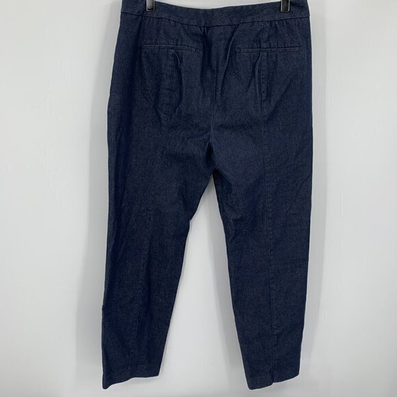 Donna Karan New York denim trouser jeans pants cropped blue dark wash women 10 - Picture 4 of 6